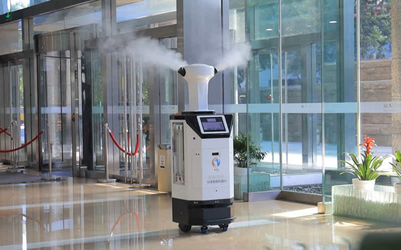 遼寧省消毒機(jī)器人殺菌實(shí)景圖片