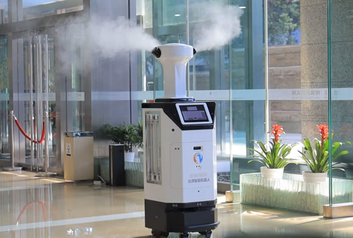 貴州消毒機(jī)器人干霧消毒效果圖片