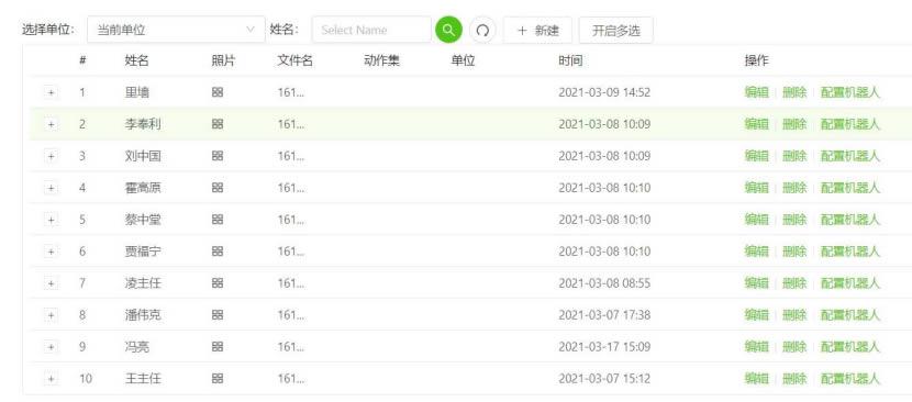 迎賓機器人人臉管理模塊