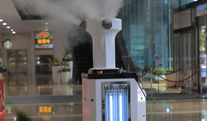 山東室內(nèi)霧化消毒機器人實景圖片